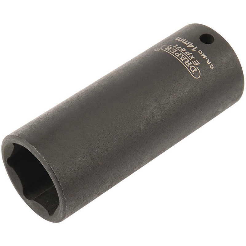 Draper 05192 HI-TORQ? 6 Point Deep Impact Socket, 1/4" Sq. Dr., 14mm