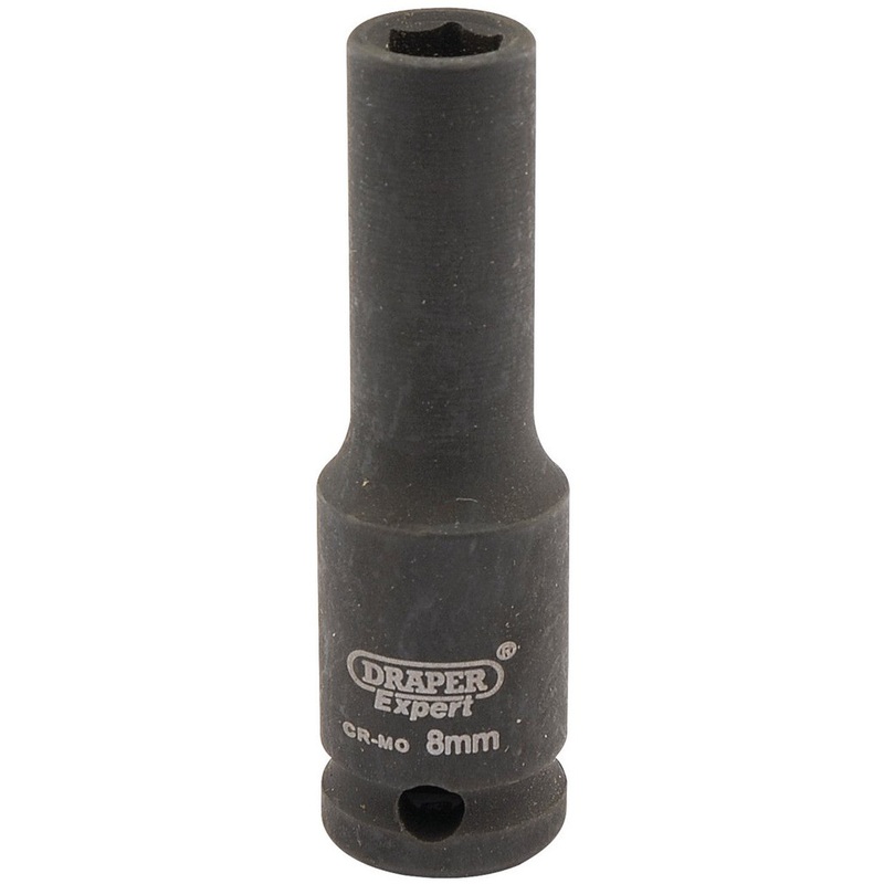 Draper 06881 Expert HI-TORQ? 6 Point Deep Impact Socket, 3/8" Sq. Dr., 8mm