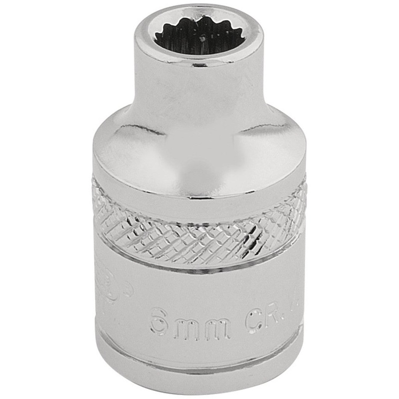 Draper 32766 12 Point Square Drive Socket 3/8 Inch, 6mm