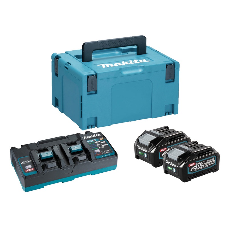 Makita 191U06-6 Power Source Kit XGT, 2 x BL4040 4.0Ah Batteries, DC40RB 240V Charger, Makpac Type 3 Case