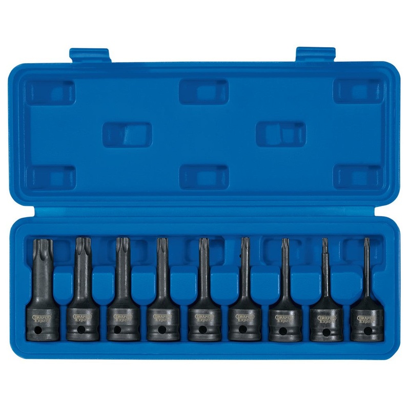 Draper 99184 Draper TX-STAR Socket Bit Set, 1/2" Sq. Dr. (9 Piece)