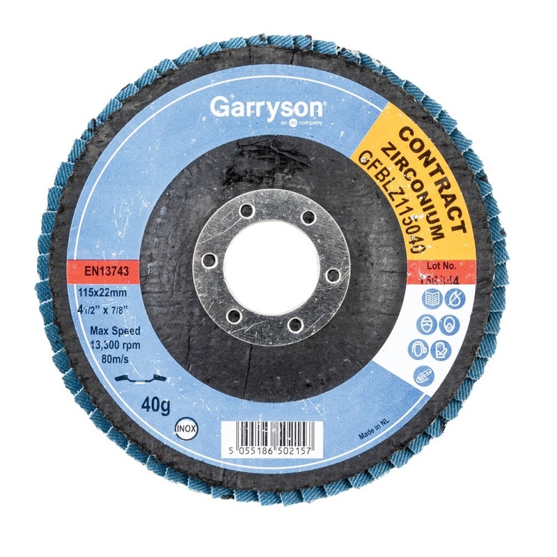 Garryson GFBLZ115040 115mm 40G Zirconium Flap Disc