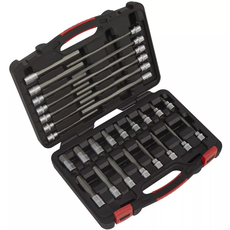 Sealey AK89000 30 Piece Hex Socket Bit Set, 3/8" Sq Drive