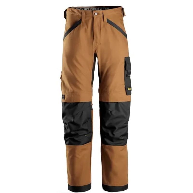 Snickers 6324 AllRoundWork Canvas+ Stretch Trousers, Brown/Black