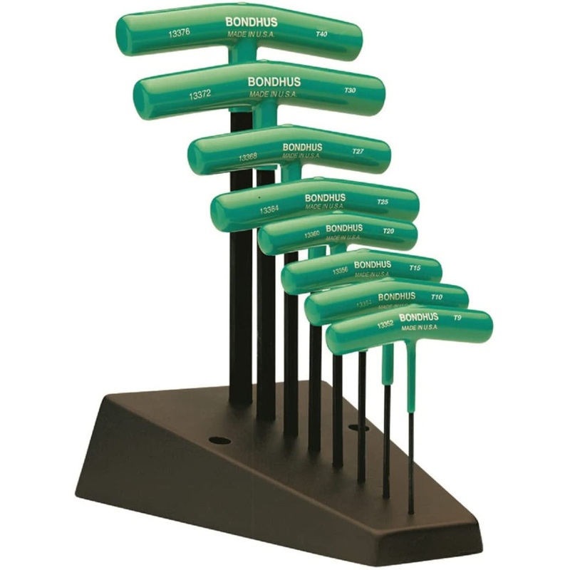 Bondhus TTHX8 T-Handle Torx Hex 8 Piece Set + Stand TX9-TX40, 33034
