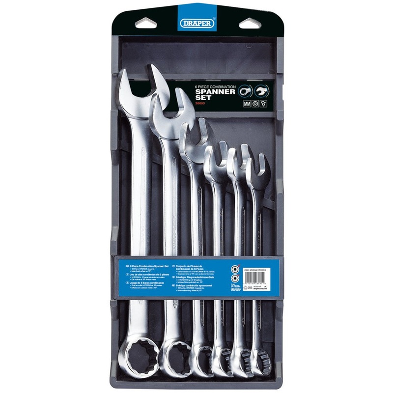Draper 26695 HI-TORQ Metric Combination Spanner Set (6 Piece)