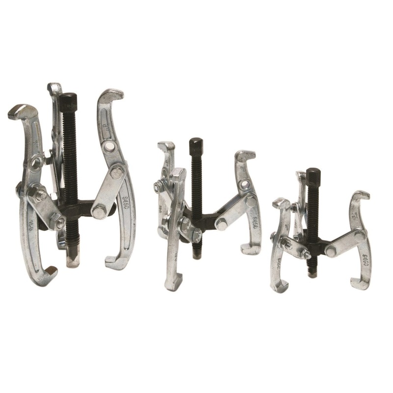 Hilka 3 Piece Three Jaw Gear Pullers 3" 4" 6" Pro Craft