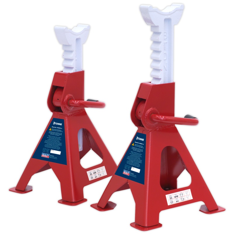 Sealey VS2003 Axle Stands (Pair) 3tonne Capacity per Stand Ratchet Type