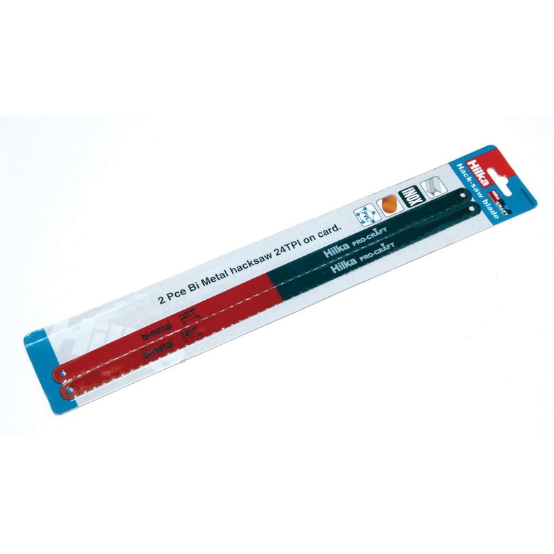 Hilka 2 Piece Bi Metal Hacksaw Blade 24 Teeth Per Inch Pro Craft