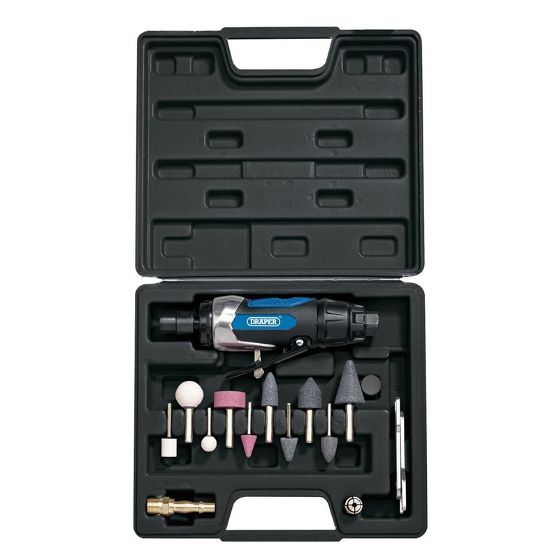 Draper 83736 Air Die Grinder Kit (15 Piece)