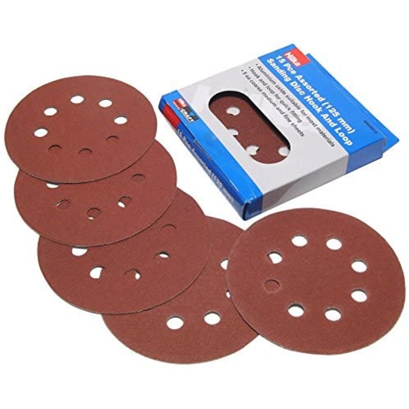 Hilka 15 Piece Assorted 125mm Sanding Discs