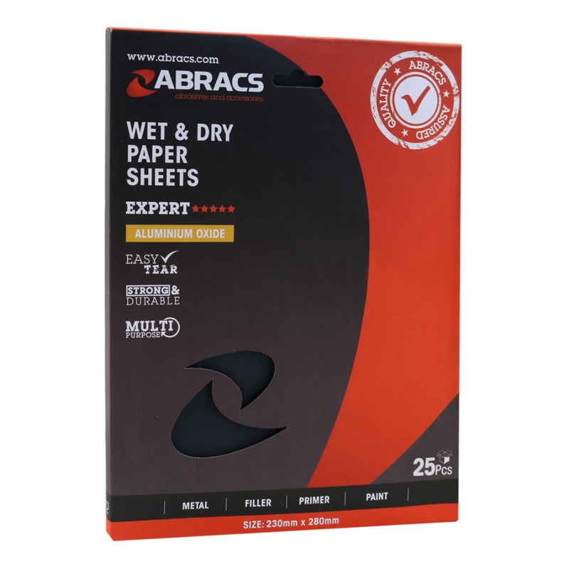 Abracs Wet & Dry Paper, 1200 Grit - Pack of 25