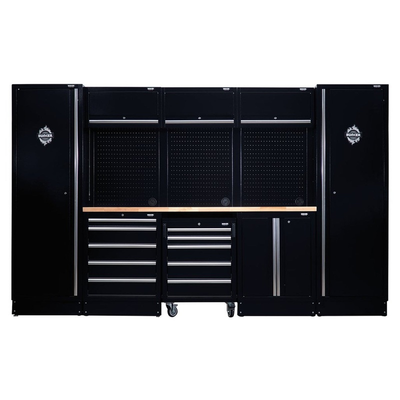 Draper 04398 Bunker Modular Storage Combo with Hardwood Worktop (16 Piece)