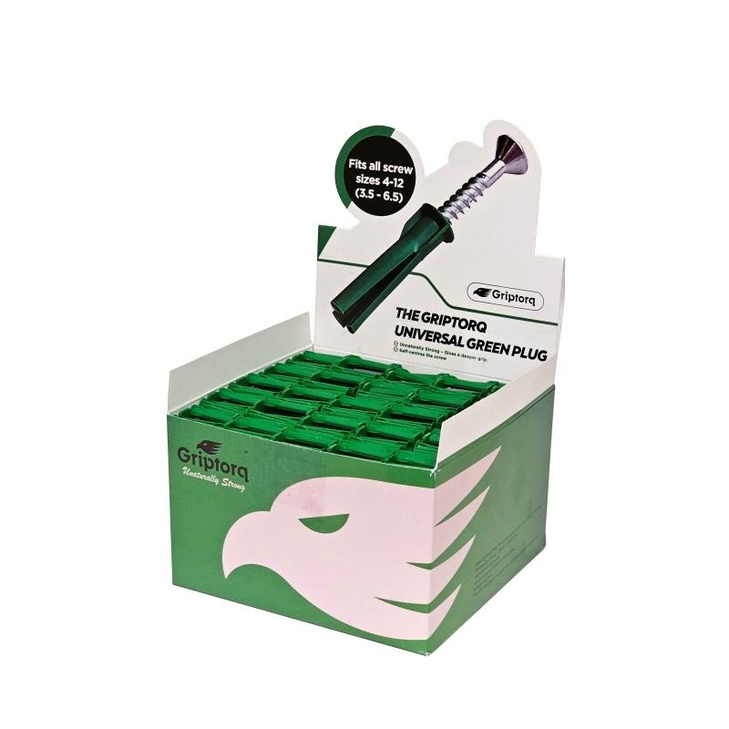 Griptorq A014-00069 Plastic Plug Green, Box of 1000