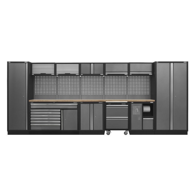 Sealey APMSSTACK15W Superline Pro 4.9m Storage System Wood Worktop