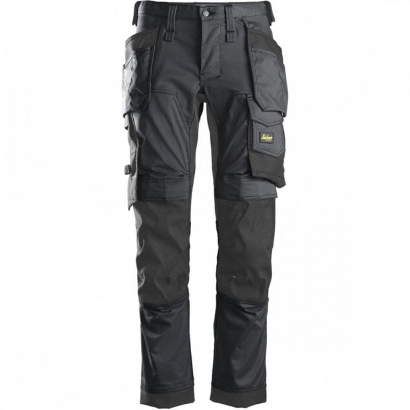 Snickers 6241 AllRoundWork Stretch Holster Pocket Trousers, Steel Grey/Black