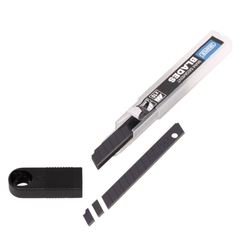 Draper 27786 Snap-Off Segment Cutter Blades, 9mm, Black (Pack of 10)