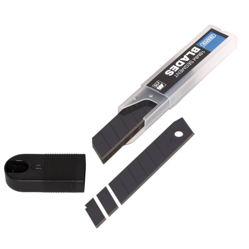 Draper 27787 Snap-Off Segment Cutter Blades, 18mm, Black (Pack of 10)