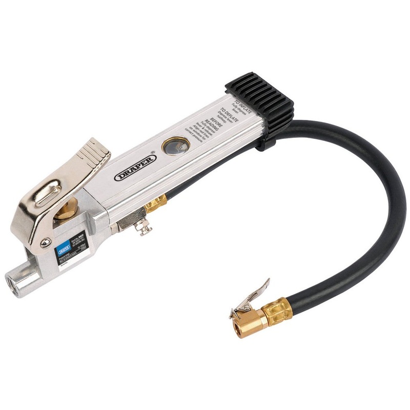 Draper 36633 Air Line Inflator with Open Ended Clip on Connector