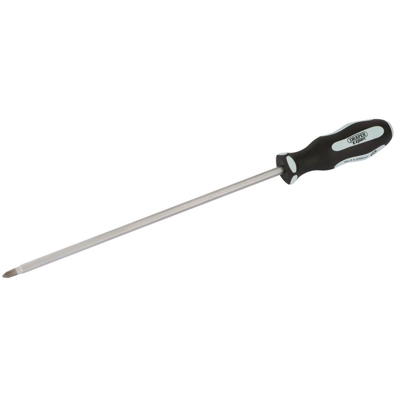 Draper 63595 'Pound Thru' Cross Slot Soft Grip Screwdriver, No.2 x 250mm