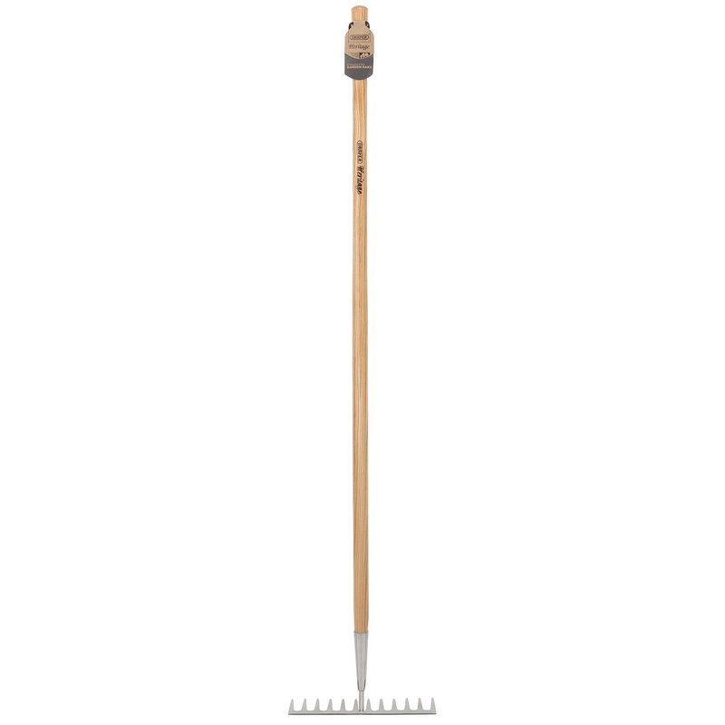 Draper 99015 Heritage Stainless Steel Garden Rake with Ash Handle