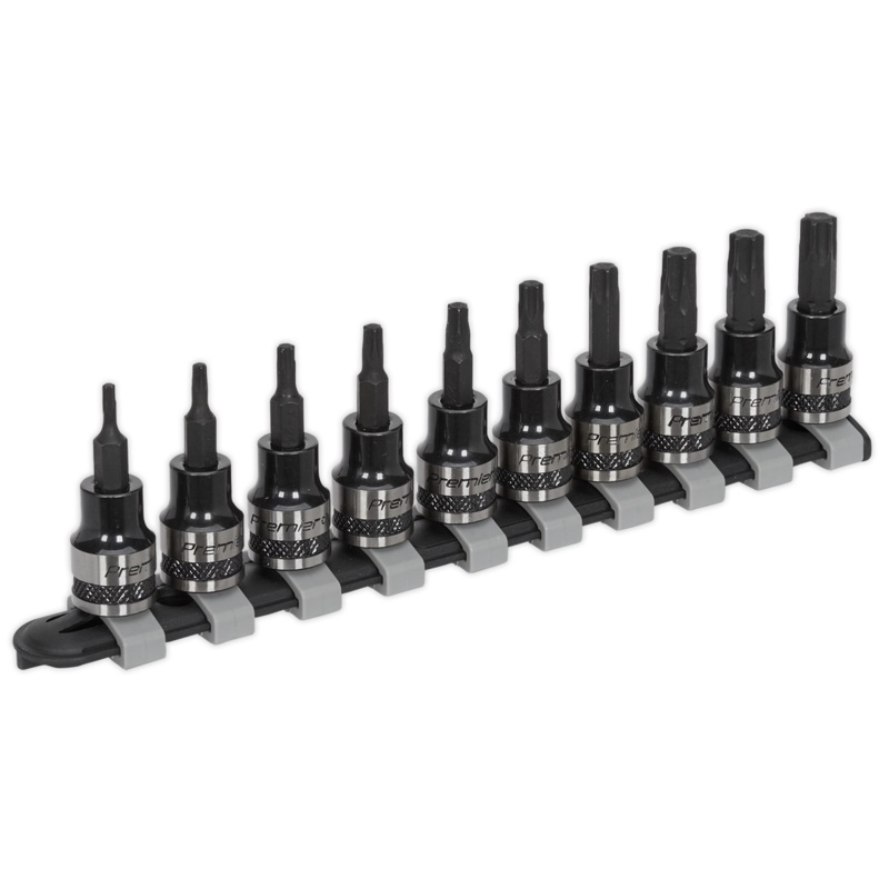 Sealey AK6207B TRX-Star* Socket Bit Set 10pc 3/8"Sq Drive Black Series