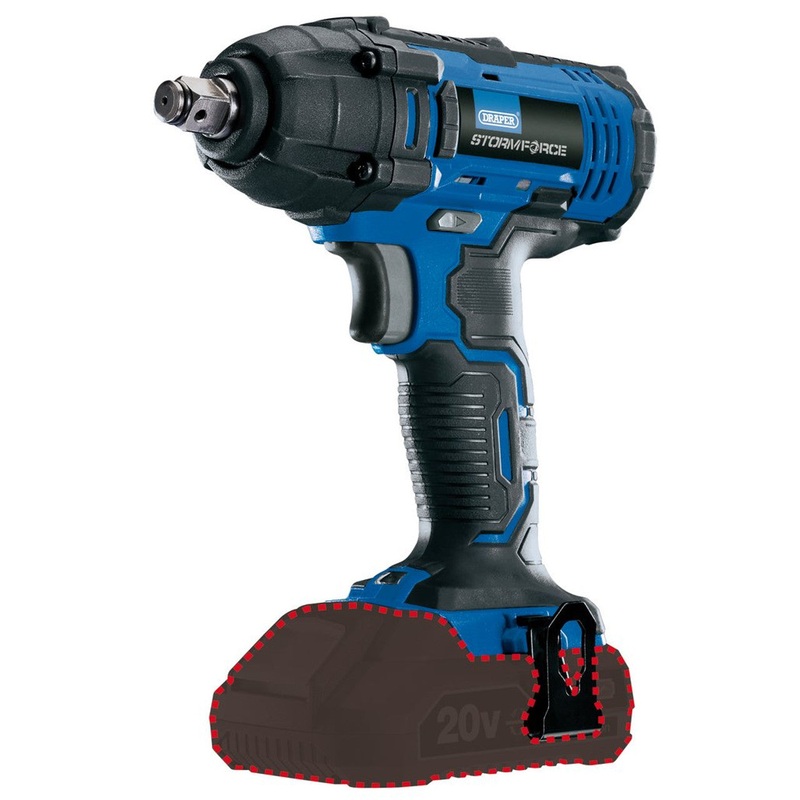 Draper 89519 Storm Force 20V 1/2" Mid-Torque Impact Wrench, Body Only (250Nm)