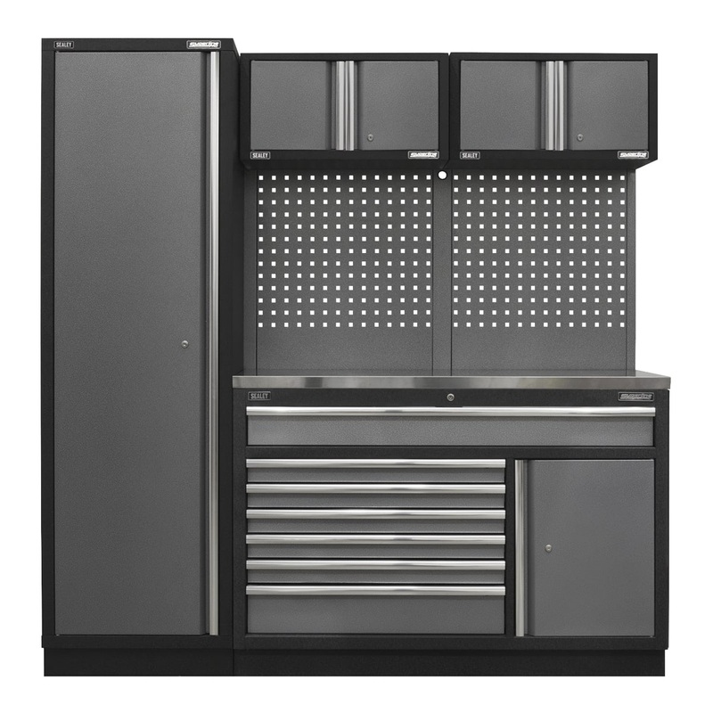 Sealey APMSSTACK10SS Superline Pro 1.96m Storage System - Stainless Steel Worktop