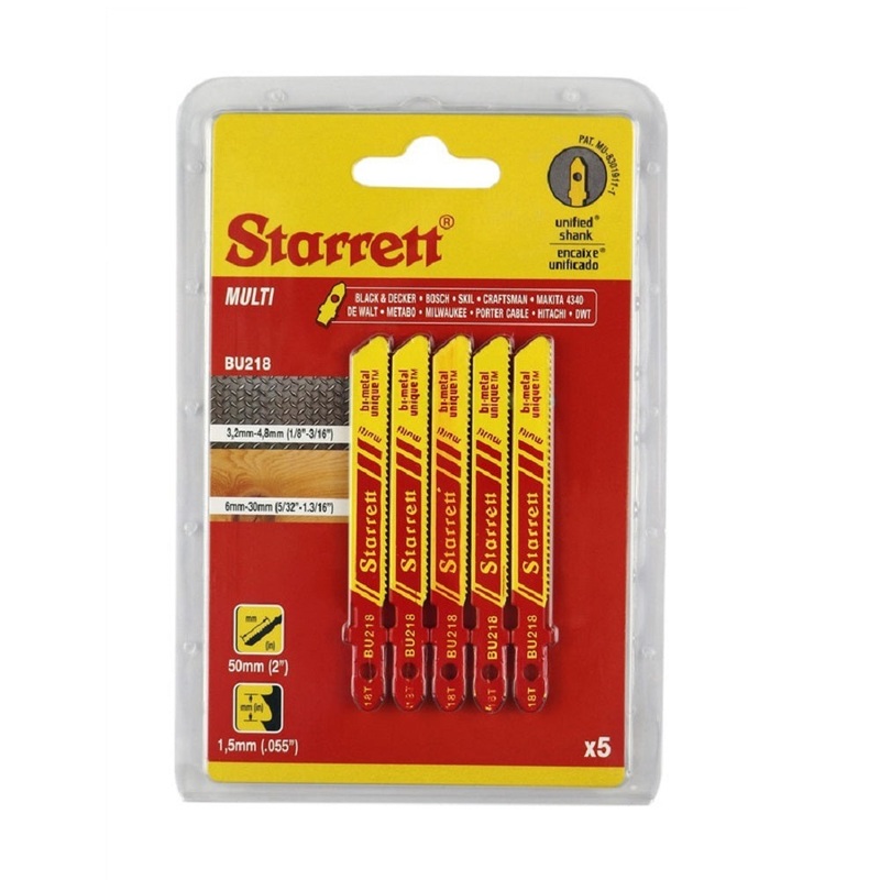 Starrett BU218-5 Jigsaw Blade, Pack of 5
