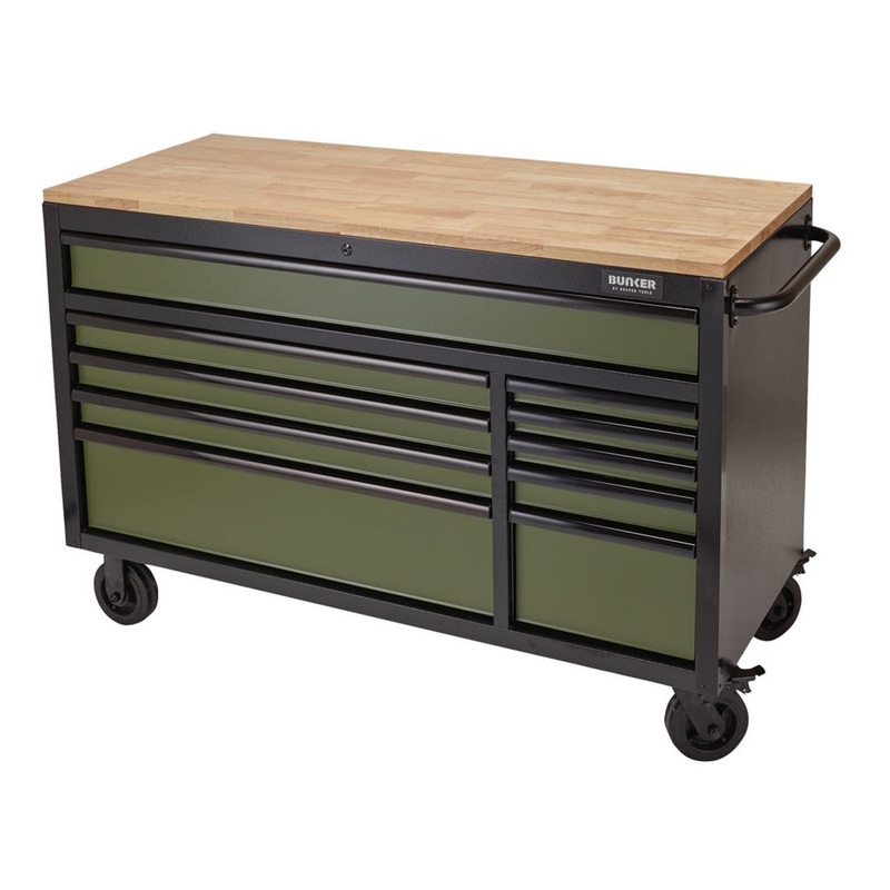 Draper 08236 BUNKER Workbench Roller Tool Cabinet 10 Drawer Green
