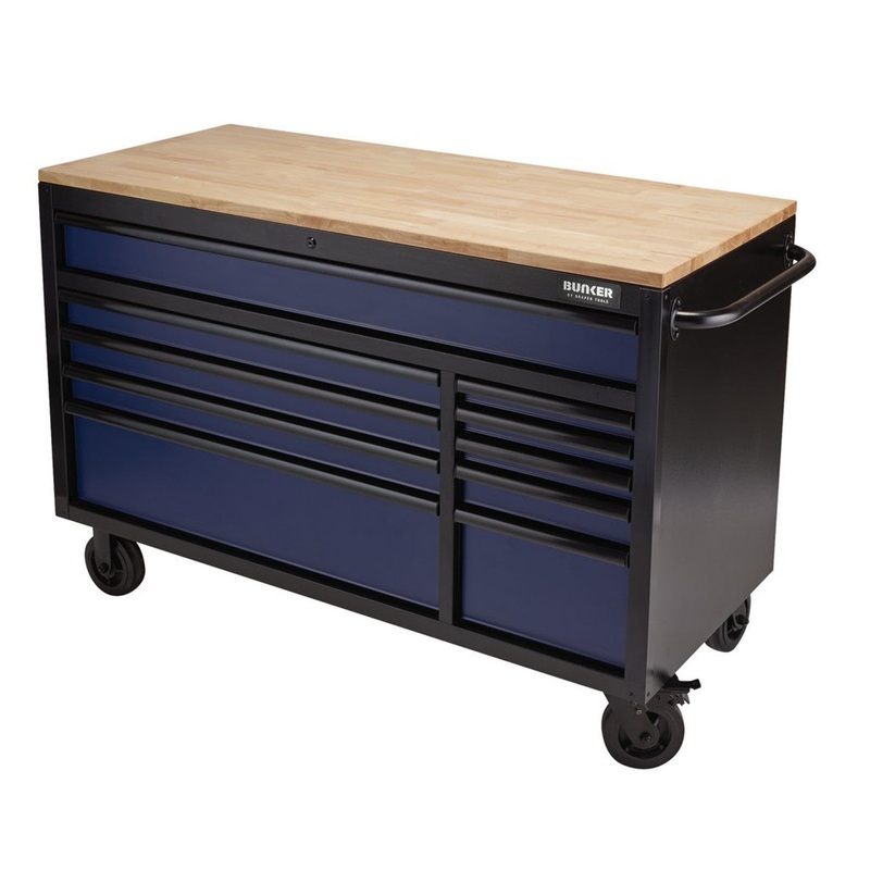 Draper 08237 BUNKER Workbench Roller Tool Cabinet 10 Drawer Blue
