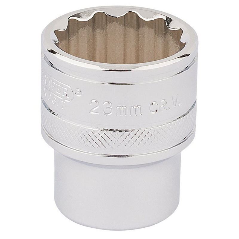 Draper 33370 1/2" Square Drive Hi-Torq- 12 Point Socket (23mm)