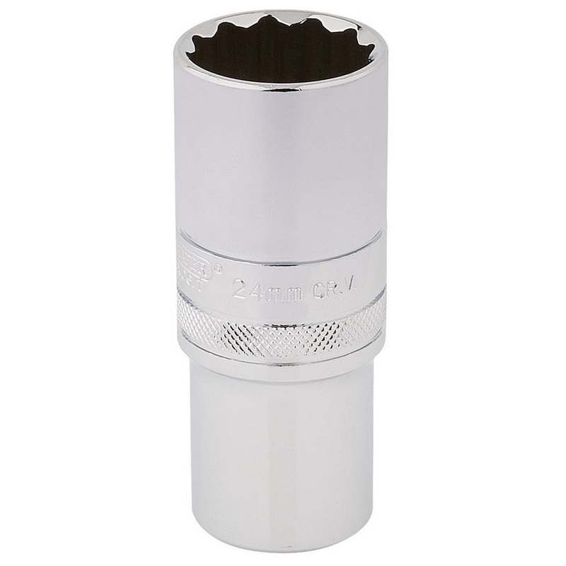 Draper 33802 1/2" Square Drive Hi-Torq- 12 Point Deep Socket (24mm)
