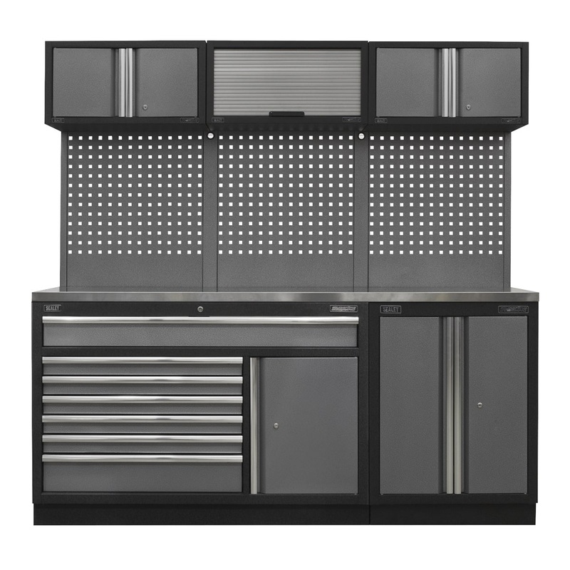 Sealey APMSSTACK11SS Superline Pro 2.04m Storage System - Stainless Steel Worktop