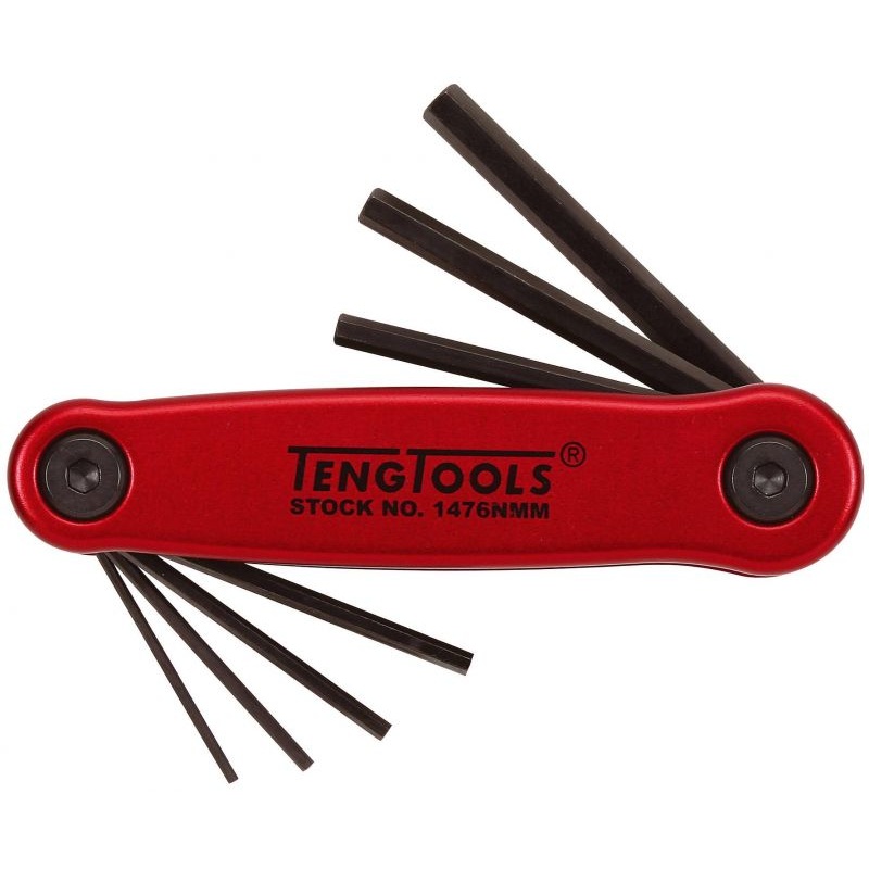 Teng Tools 1476NMM 7x Folding Hex Key Set