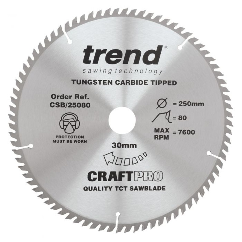 Trend CSB/25080 Craft Saw Blade 250mm x 80T x 30mm