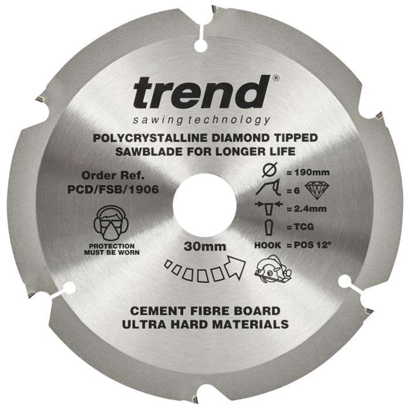 Trend PCD/FSB/1906 Fibreboard Sawblade PCD 190mm X 6T X 30mm