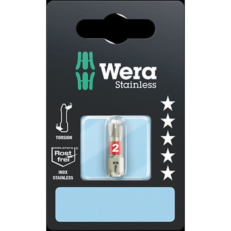 Wera 3851/1TS SB Bit PH2/25 Stainless Torsion Carded