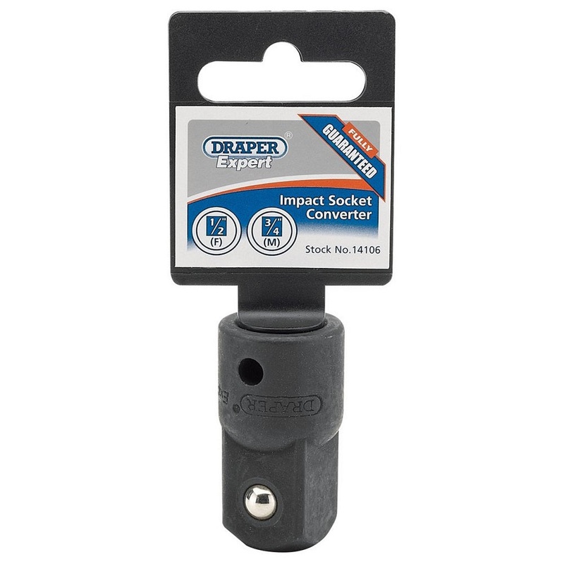 Draper 14106 Impact Socket Converter, 1/2"(F) x 3/4"(M)
