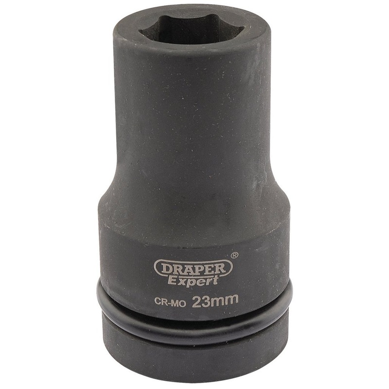 Draper 05138 Expert HI-TORQ 6 Point Deep Impact Socket, 1" Sq. Dr., 23mm