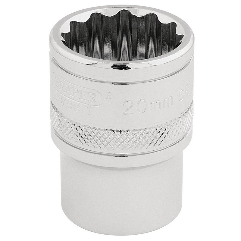 Draper 33289 HI-TORQ 12 Point Socket, 1/2" Sq. Dr., 20mm