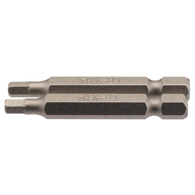 Draper 64254 Hexagonal Insert Bit, 4mm, 1/4" Hex, 50mm Long (Pack of 2)