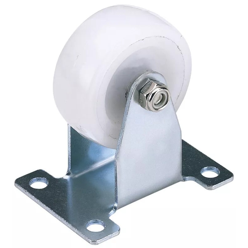 Draper 65507 Fixed Plate Fixing Nylon Wheel, 100mm Diameter, S.W.L. 125kg