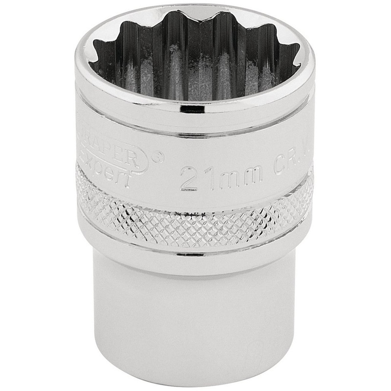 Draper 33290 HI-TORQ 12 Point Socket, 1/2" Sq. Dr., 21m