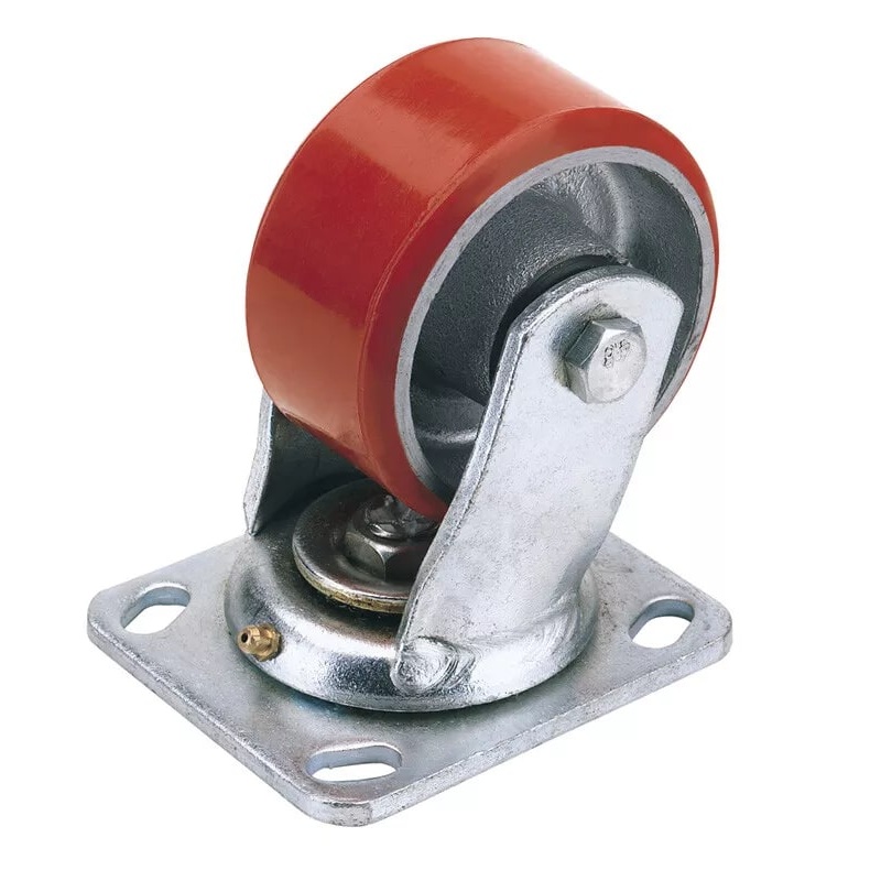 Draper 65529 Swivel Plate Fixing Heavy Duty Polyurethane Wheel, 160mm Diameter, S.W.L. 400kg