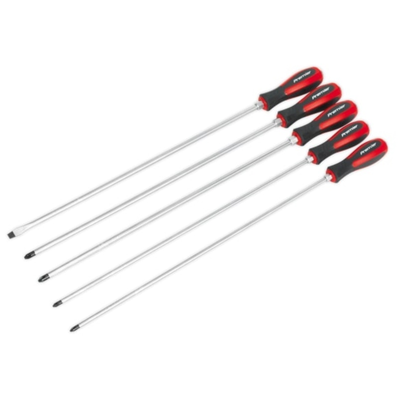 Sealey AK4936 5pc 450mm Extra-Long Hammer-Thru Screwdriver Set
