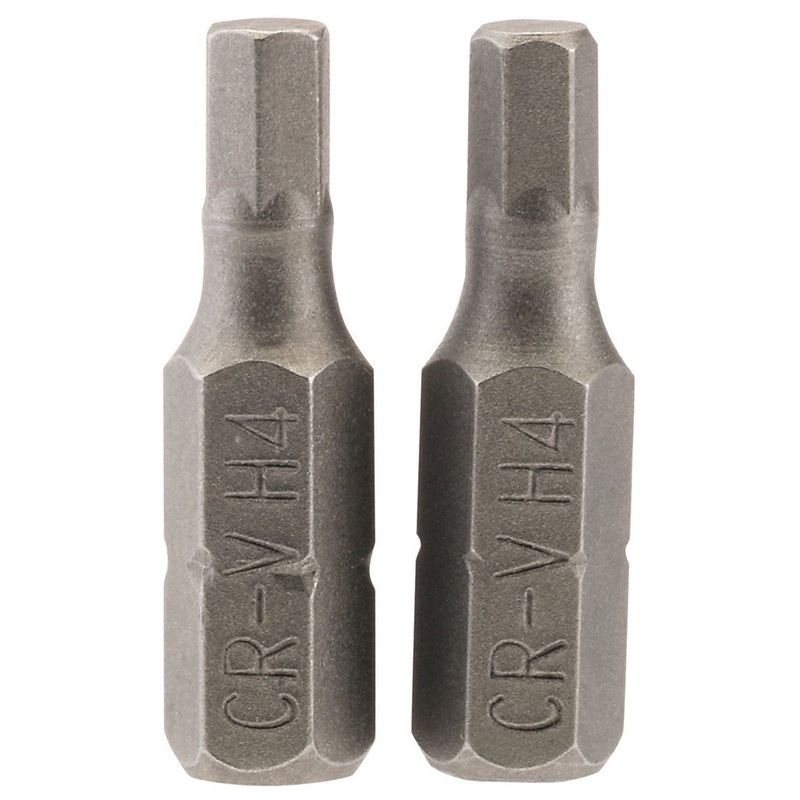 Draper 63982 4mm 1/4" Hex Hexagonal Insert Bit 25mm Long X 2