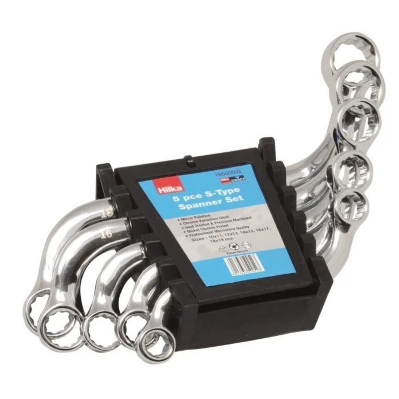 Hilka 5 Piece S-Type Spanner Set Metric Pro Craft