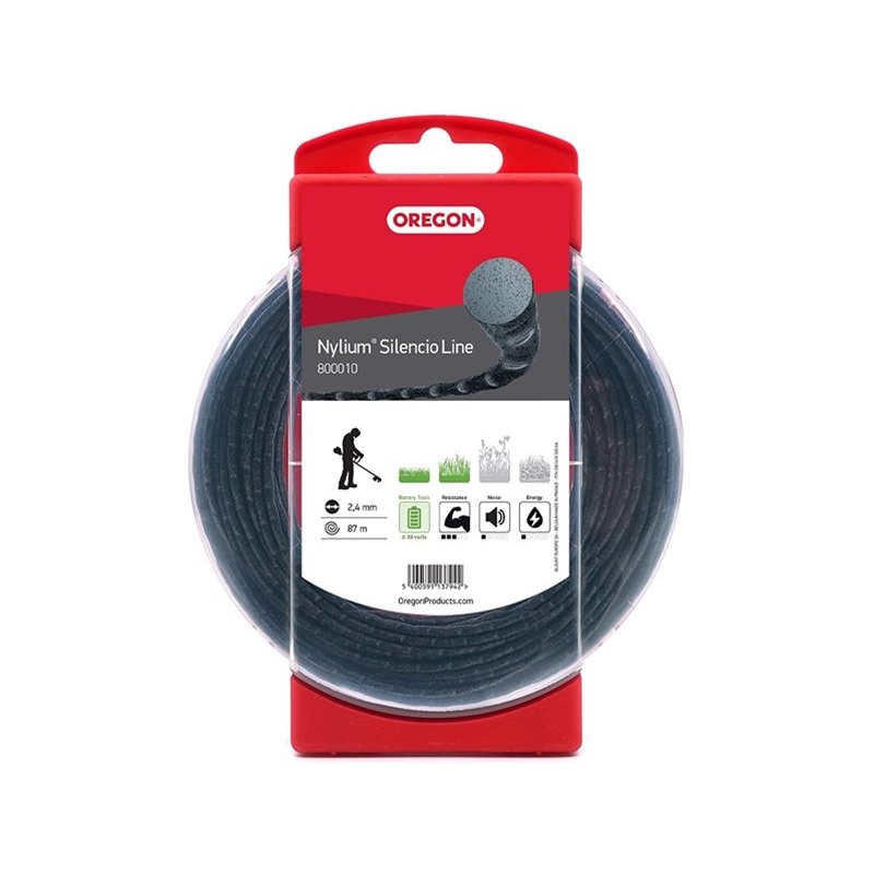Oregon 800010 Nylium Silencio Trimmer Line Wire, 2.4mm, 87m