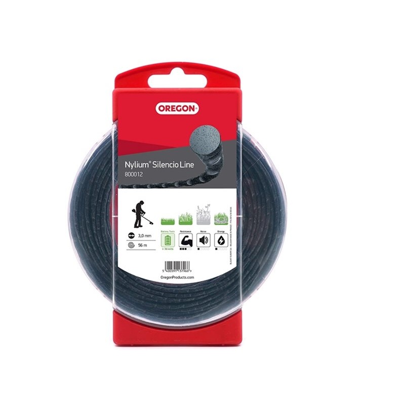 Oregon 800012 Nylium Silencio Trimmer Line Wire, 3.0mm, 56m